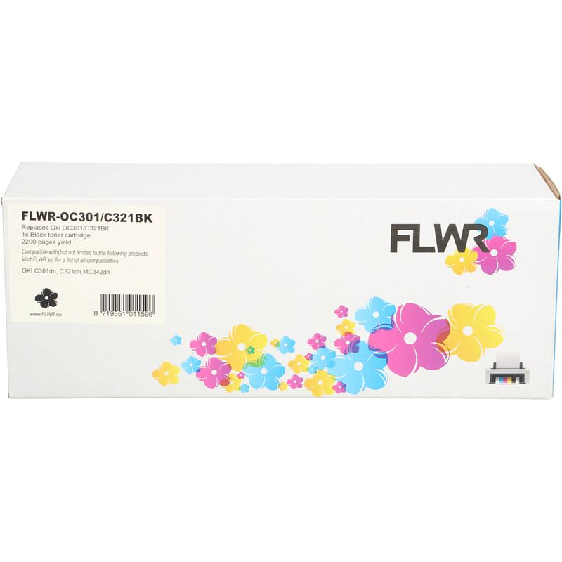 Foto van Flwr oki c301 / c321 zwart toner