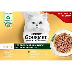 Foto van Gourmet gold malse lekkernijen kattenvoer nat met kip, zalm, rund en zeevis bij jumbo