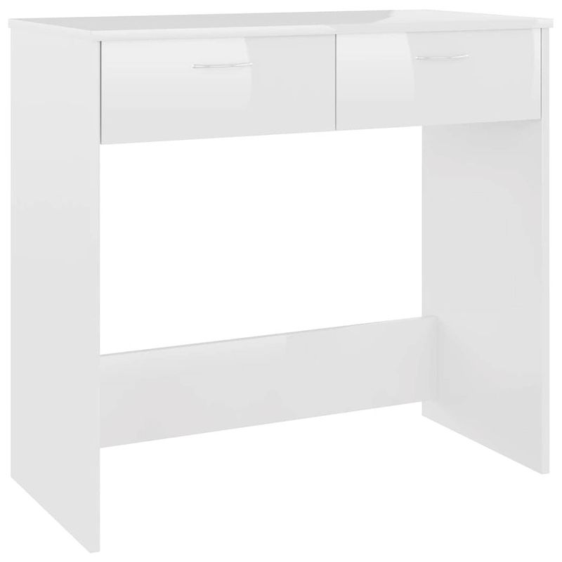 Foto van Vidaxl bureau 80x40x75 cm spaanplaat hoogglans wit