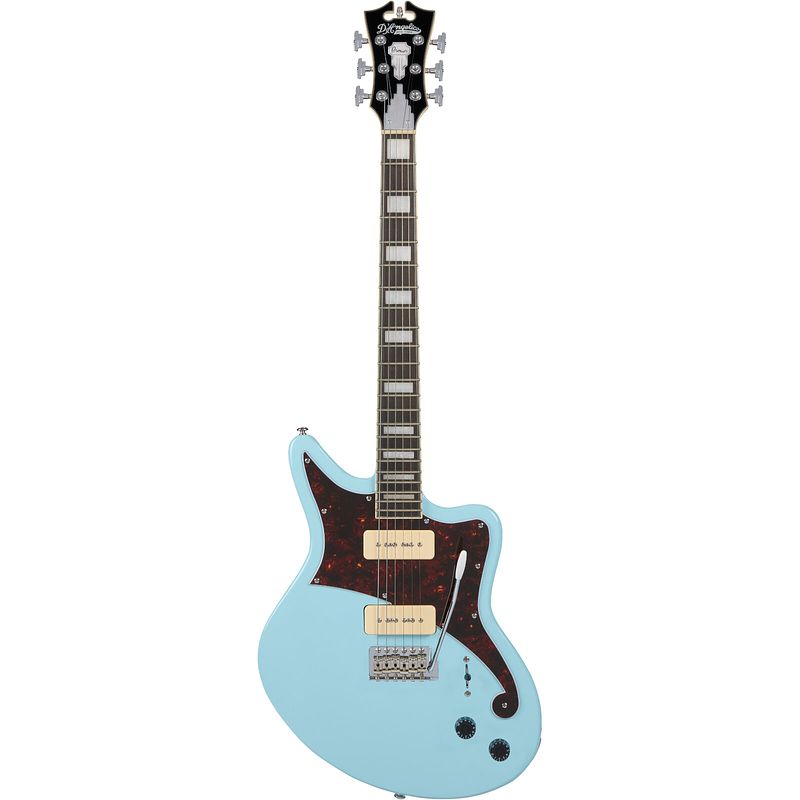 Foto van D'sangelico premier bedford sky blue elektrische gitaar met gigbag