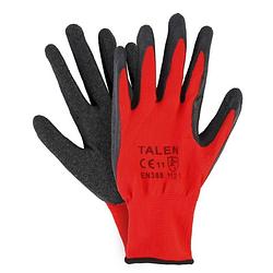 Foto van Rode/zwarte werkhandschoenen met latex coating maat l - werkhandschoenen - klusartikelen - tuinartikelen