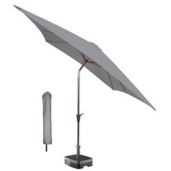Foto van Kopu® vierkante parasol malaga 200x200 cm met hoes - light grey