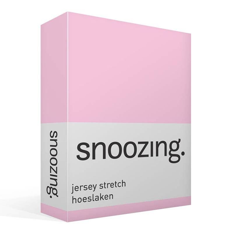 Foto van Snoozing jersey stretch - hoeslaken - 70/80x200/220/210 - roze