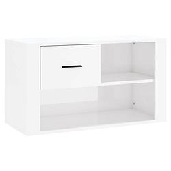 Foto van The living store schoenenkast - hoogglans wit - 80 x 35 x 45 cm - stevig materiaal