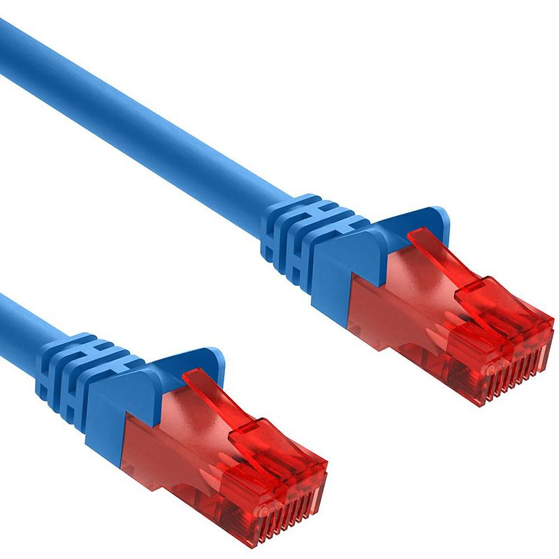 Foto van Cat 6 - u/utp - netwerkkabel - patchkabel - internetkabel - 10 gbps - 2 meter - blauw - allteq