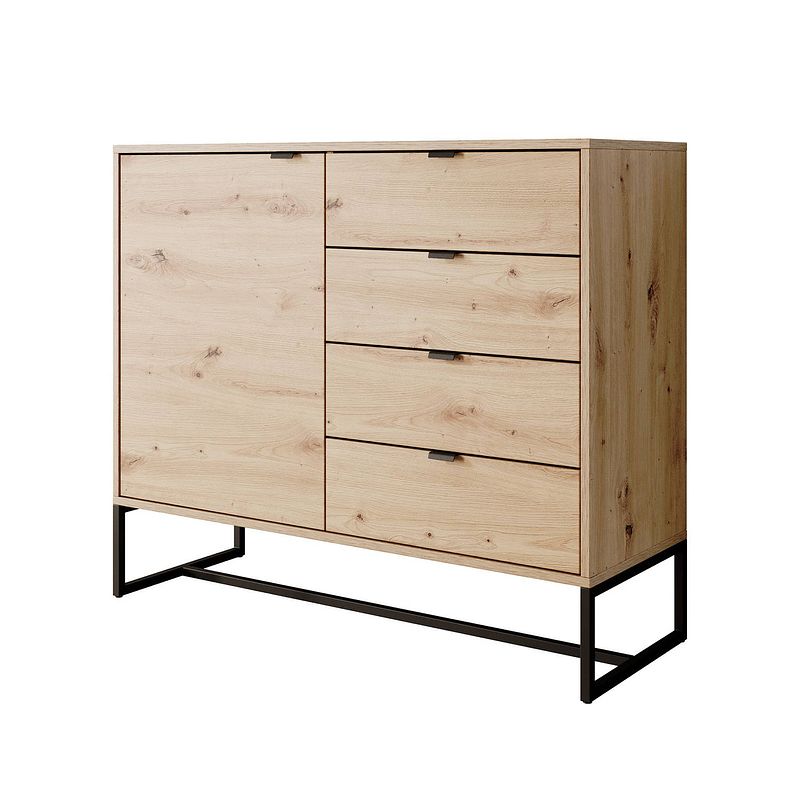 Foto van Meubella dressoir amore - eiken - 103 cm