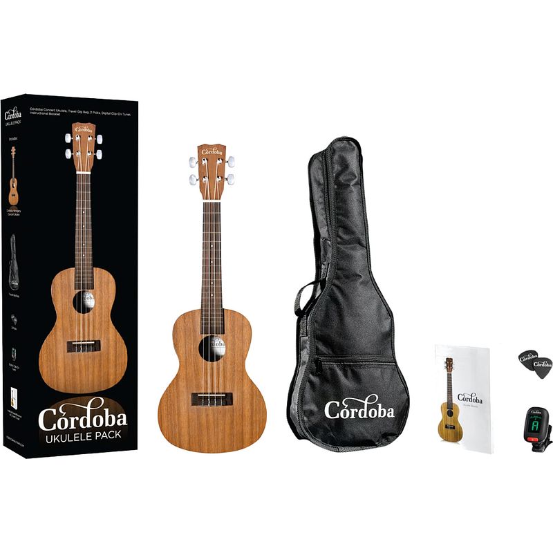 Foto van Cordoba up100 ukulele pack concert ukelele set