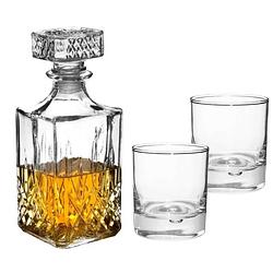 Foto van Set van 6x luxe drinkglazen/whiskyglazen 300 ml met karaf noblesse 1 liter - drinkglazen