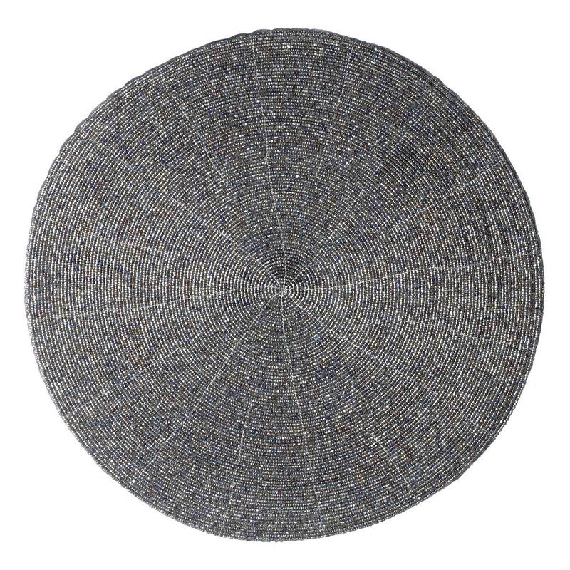 Foto van Ronde placemat kralen grijs 35 cm - placemats