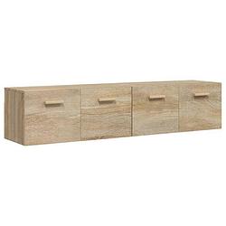 Foto van Vidaxl wandkasten 2 st 80x35x36,5 cm bewerkt hout sonoma eikenkleurig