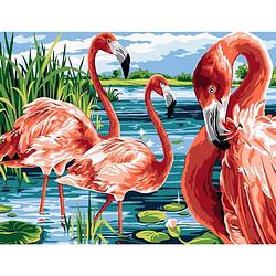 Foto van Menga schilderen op nummer flamingo 50 x 40 cm canvas/acryl