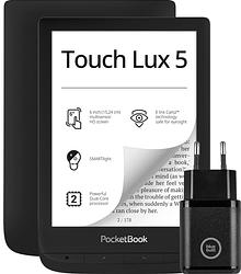 Foto van Pocketbook touch lux 5 ink zwart + bluebuilt oplader