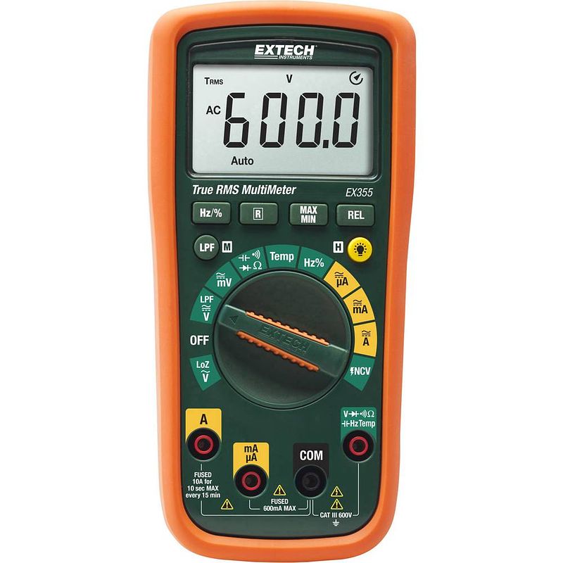 Foto van Extech ex355 multimeter digitaal cat iii 600 v weergave (counts): 6000