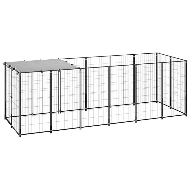 Foto van Vidaxl hondenkennel 330x110x110 cm staal zwart