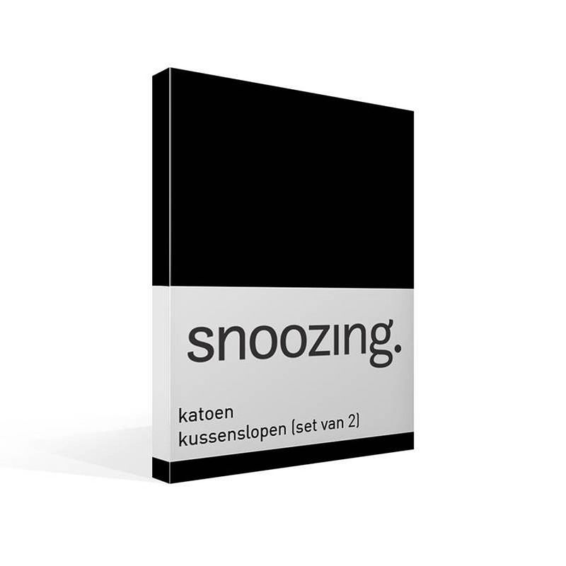 Foto van Snoozing - kussenslopen - set van 2 - katoen - 50x70 - zwart