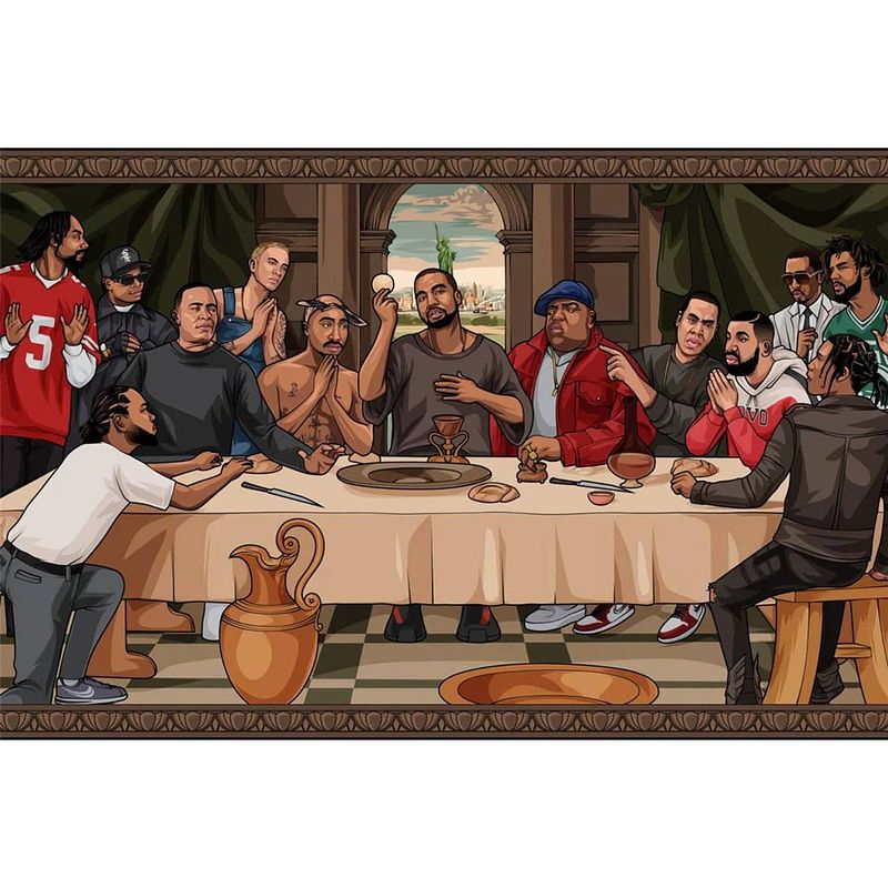 Foto van Poster the last supper of hip hop 91,5x61cm