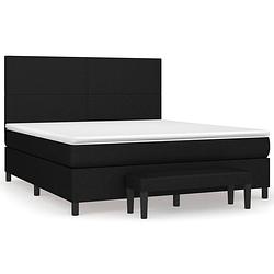 Foto van The living store boxspringbed deluxe - pocketvering - zwart - 180 x 200 cm