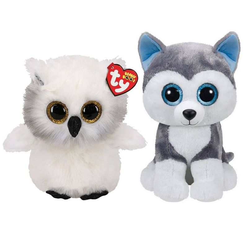 Foto van Ty - knuffel - beanie buddy - austin owl & slush husky