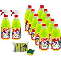 Foto van Dasty ontvetter pack: 2x spuitfles + 10x navulling + gratis set van 5x schuursponzen en 1x schoonmaakhandschoenen
