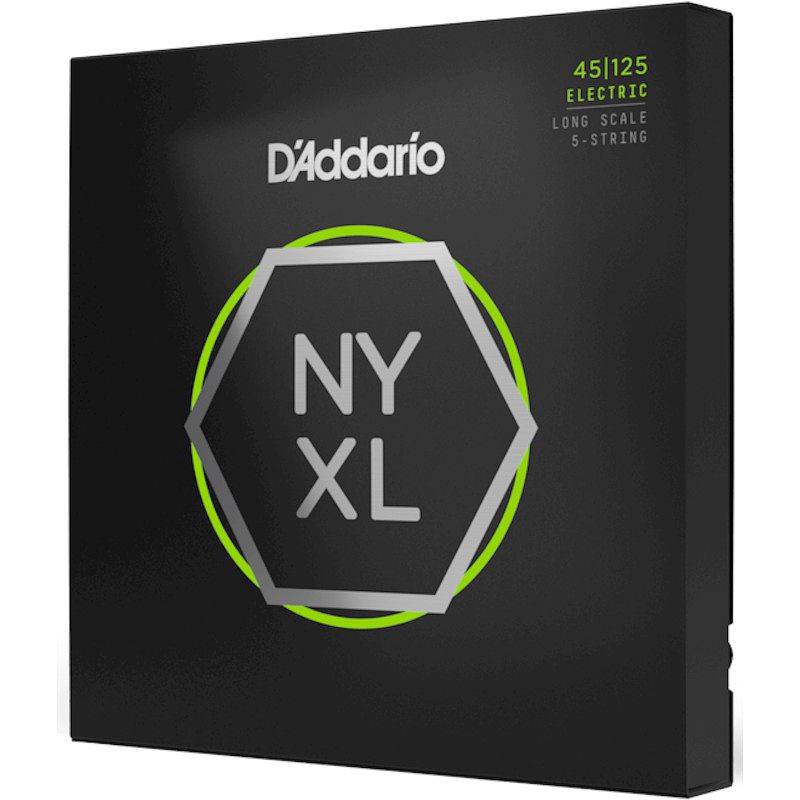 Foto van D'saddario nyxl45125 nickel wound light top medium bottom 45-125 snaren voor vijfsnarige bas