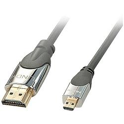 Foto van Lindy hdmi aansluitkabel hdmi-a stekker, hdmi-micro-d stekker 1.00 m grijs 41421 high speed hdmi met ethernet, ofc-kabel, rond, ultra hd-hdmi met ethernet,