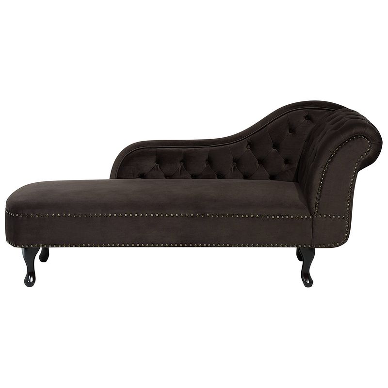 Foto van Beliani nimes - chaise longue-bruin-fluweel