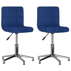 Foto van The living store draaistoelen - eetkamerstoelen - blauw - 40x47x(74.5-88.5) cm - verstelbaar