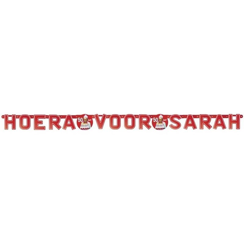 Foto van Haza original letterslinger ""hoera voor sarah""