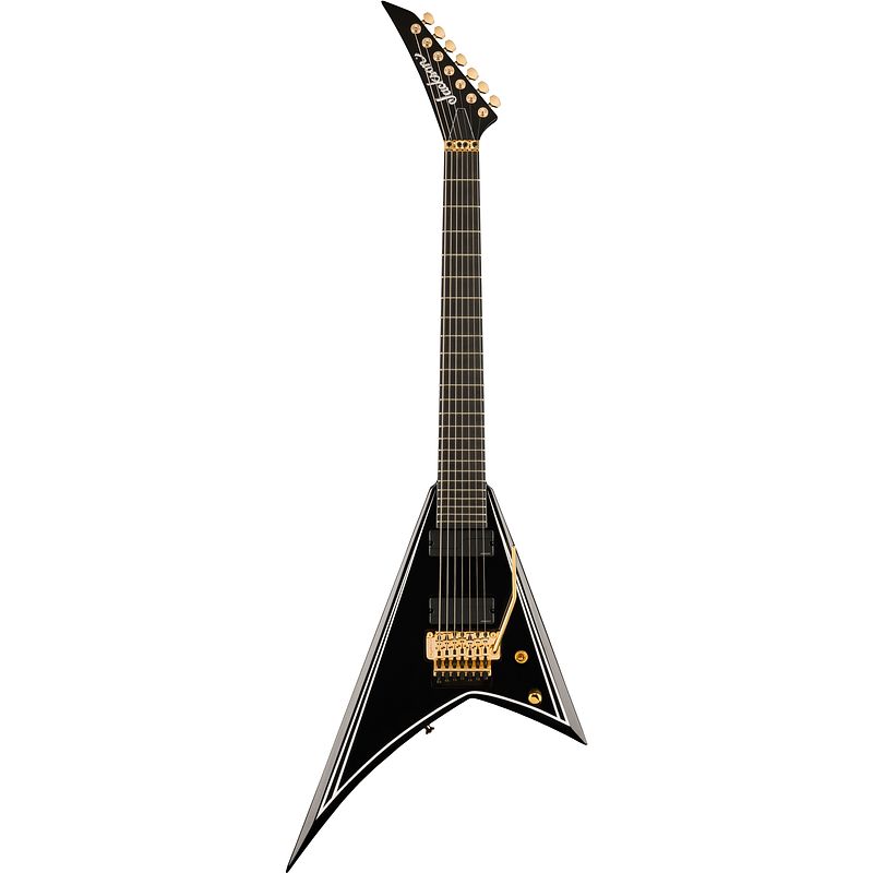 Foto van Jackson pro series signature mark heylmun rhoads rr24-7 ebony lux 7-snarige elektrische gitaar