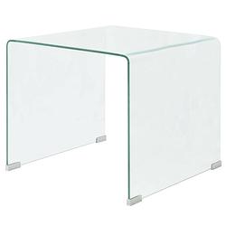 Foto van Vidaxl salontafel transparant 49,5x50x45 cm gehard glas