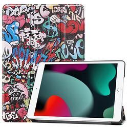 Foto van Basey ipad 10.2 2019 hoes book case hoesje - ipad 10.2 2019 hoesje hard cover case hoes - graffity