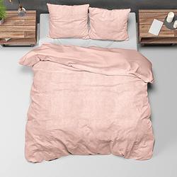 Foto van Dekbedovertrek velvet uni - tweepersoons (200x220 cm) - roze polyether - dessin: effen - sleeptime - dekbed-discounter.nl