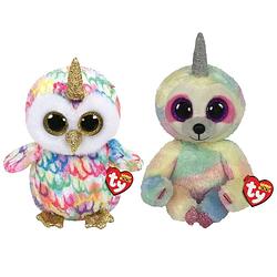 Foto van Ty - knuffel - beanie buddy - enchanted owl & cooper sloth