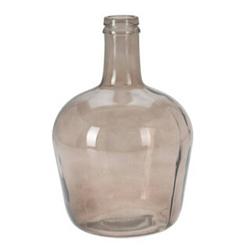 Foto van H&s collection fles bloemenvaas san remo - gerecycled glas - beige transparant - d19 x h30 cm - vazen