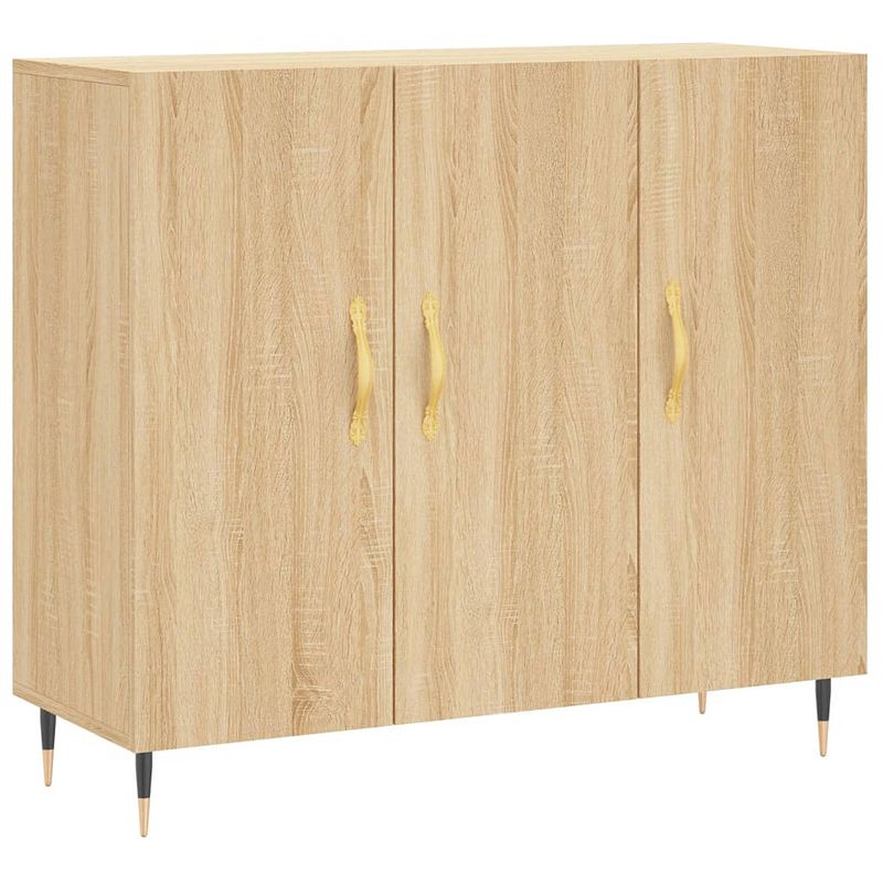 Foto van Vidaxl dressoir 90x34x80 cm bewerkt hout sonoma eikenkleurig