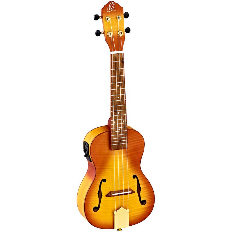 Foto van Ortega saloon series rusl-hsb concert ukelele arched top met tas