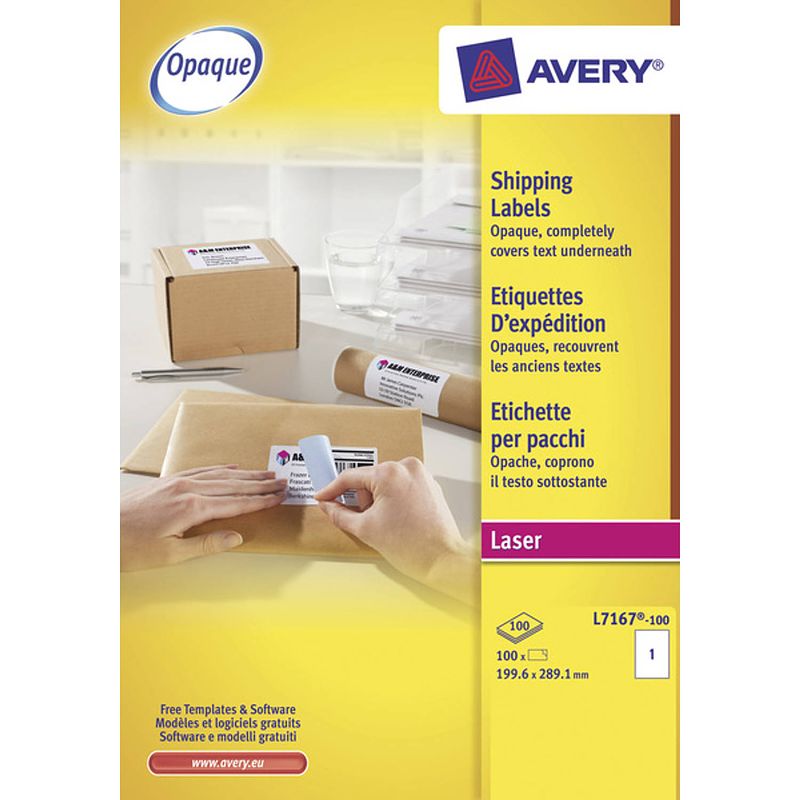 Foto van Verzendetiket avery quickpeel 199,6x289,1mm 100 vel 1 etiket per vel