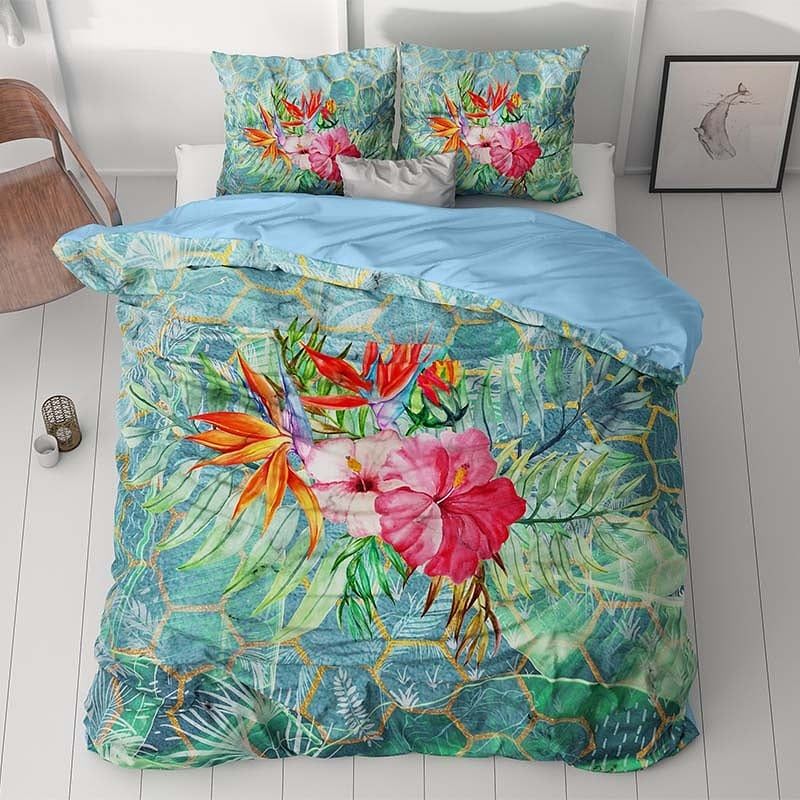 Foto van Dekbedovertrek nadin - lits-jumeaux (240x220 cm) - meerkleurig polyester - dessin: bloemen - sleeptime - dekbed-discounter.nl