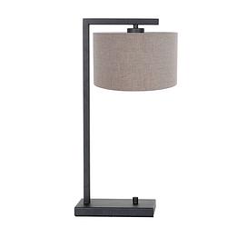 Foto van Moderne tafellamp - steinhauer - linnen - modern - e27 - l: 20cm - voor binnen - woonkamer - eetkamer - zwart