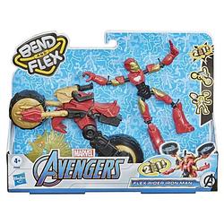 Foto van Marvel avengers - iron-man bend & flex figuur en voertuig - 15 cm
