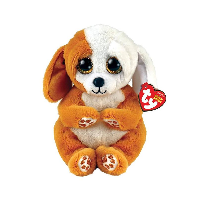 Foto van Ty beanie babies ruggles brown and white dog 15cm