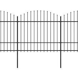 Foto van Infiori tuinhek met speren bovenkant (1,5-1,75)x10,2 m staal zwart