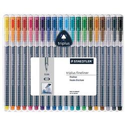 Foto van Staedtler fineliner triplus geassorteerde kleuren, opstelbare box met 20 stuks