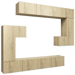 Foto van The living store - tv-meubelset - sonoma eiken - 100 x 30 x 30 cm - bewerkt hout