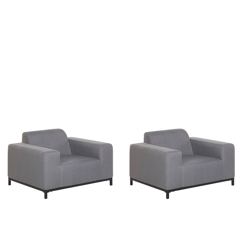 Foto van Beliani rovigo - fauteuil set van 2-grijs-polyester