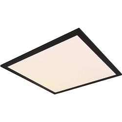 Foto van Led plafondlamp - plafondverlichting - trion alina - 18w - warm wit 3000k - mat zwart - aluminium - 45cm