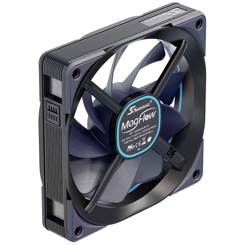 Foto van Seasonic magflow 1-fan kit pc-ventilator zwart (b x h x d) 124.2 x 120.4 x 26.6 mm