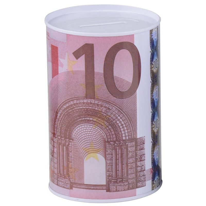 Foto van Kinder 10 euro biljet spaarpotje 8 x 11 cm - spaarpotten