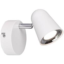 Foto van Led wandspot - trion toluno - 3w - warm wit 3000k - 1-lichts - rond - mat wit - kunststof