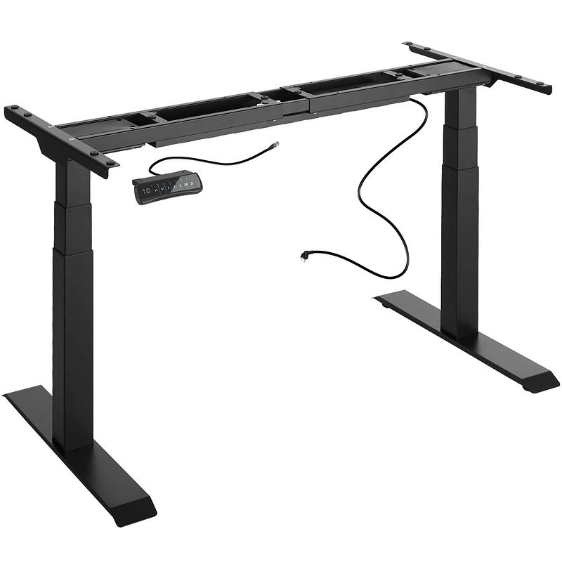 Foto van Tectake elektrisch tafelframe denis - zwart - 402997 - 180x68x123 cm - zit-sta bureau